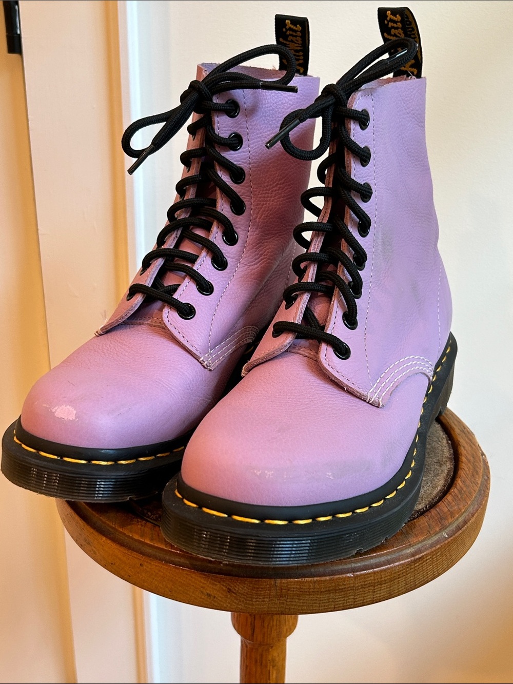 Dr. Martens Docs Lavender Pascal Lace-Up Boots Black Laces
